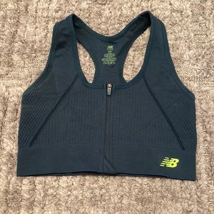 EUC dark green New Balance sports bra